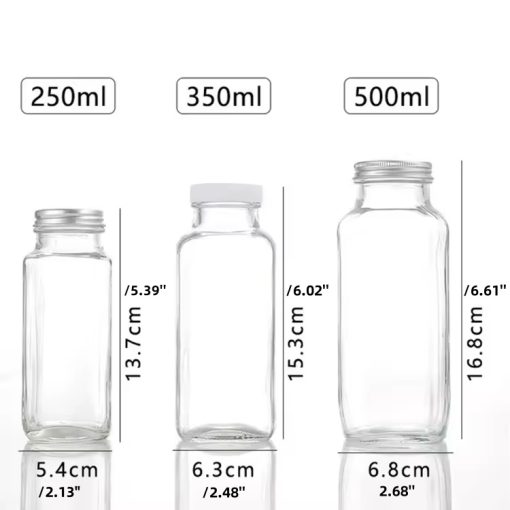 glass juice bottles with lids