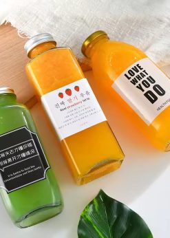 glass juice bottles with lids