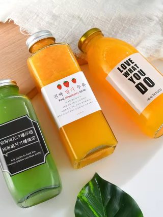 glass juice bottles with lids