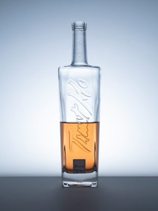 Flint Glass Fancy Tequila Bottle