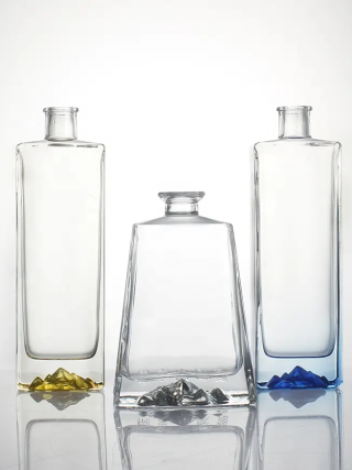 transparent alcohol bottles