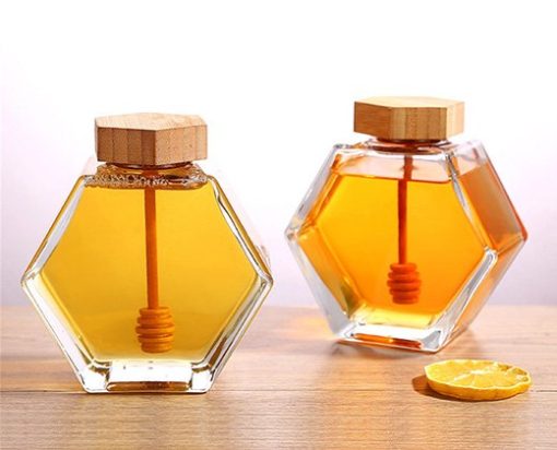 Hexagon Glass Jars for Honey