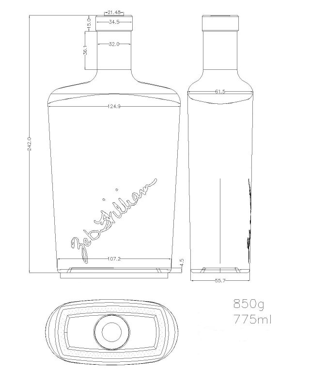 Glass Bottle Design Drawings