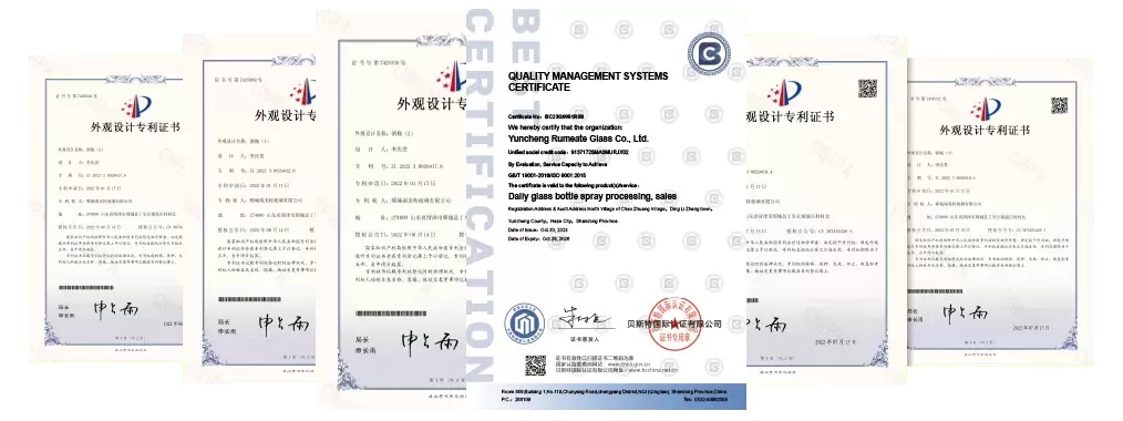 Glass Bottle Manufacturer-Certificate Qualifications